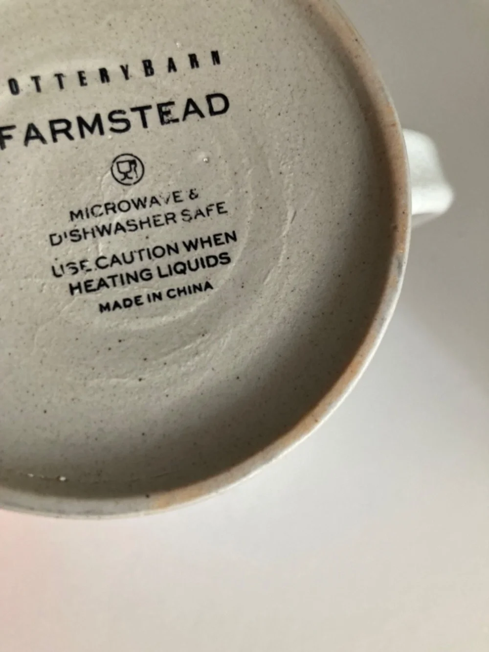 Pottery Barn Farmstead Rabbit Mug Bunny Ears Stoneware 16oz Off-White EUC